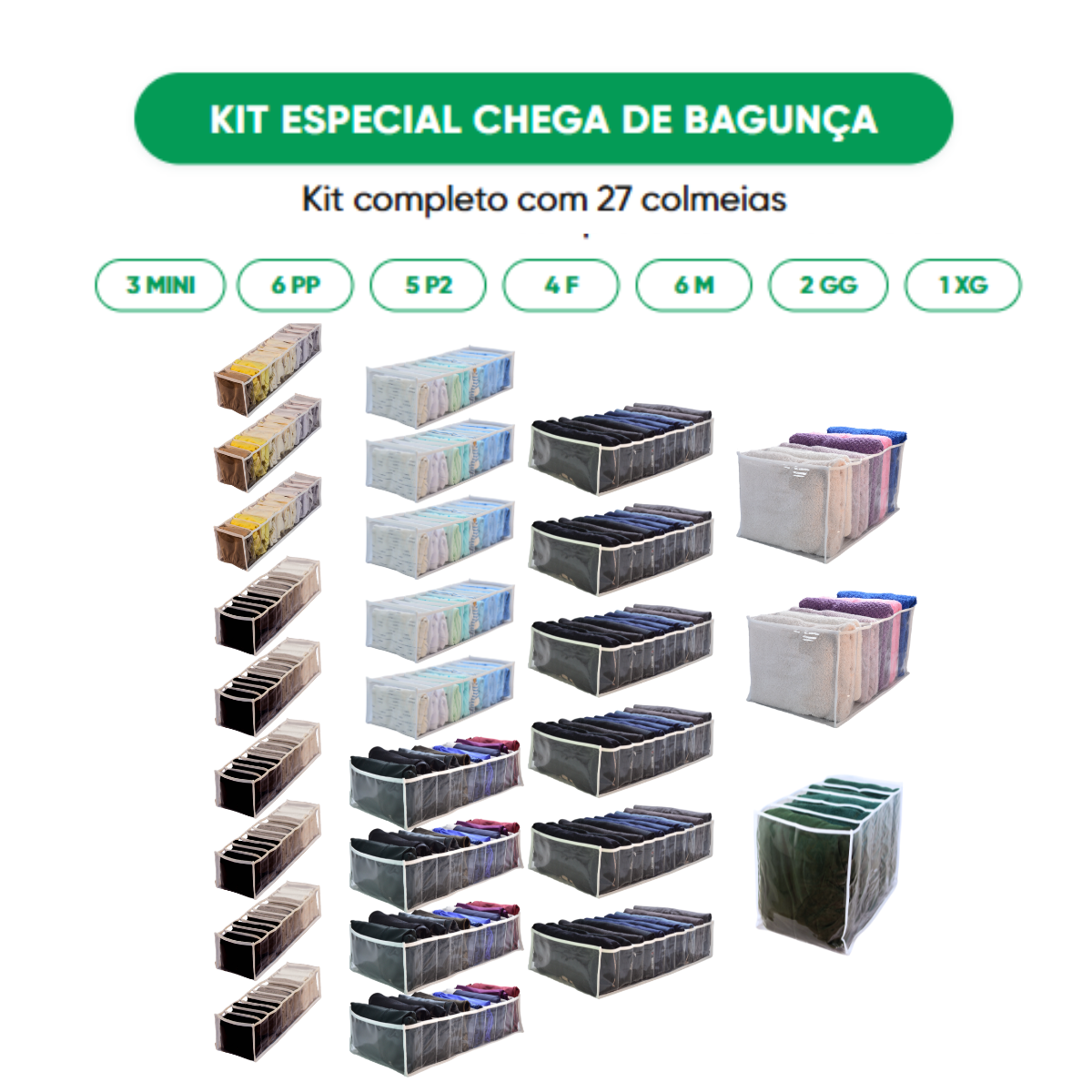 Kit Especial Chega de Bagunça — combo completo